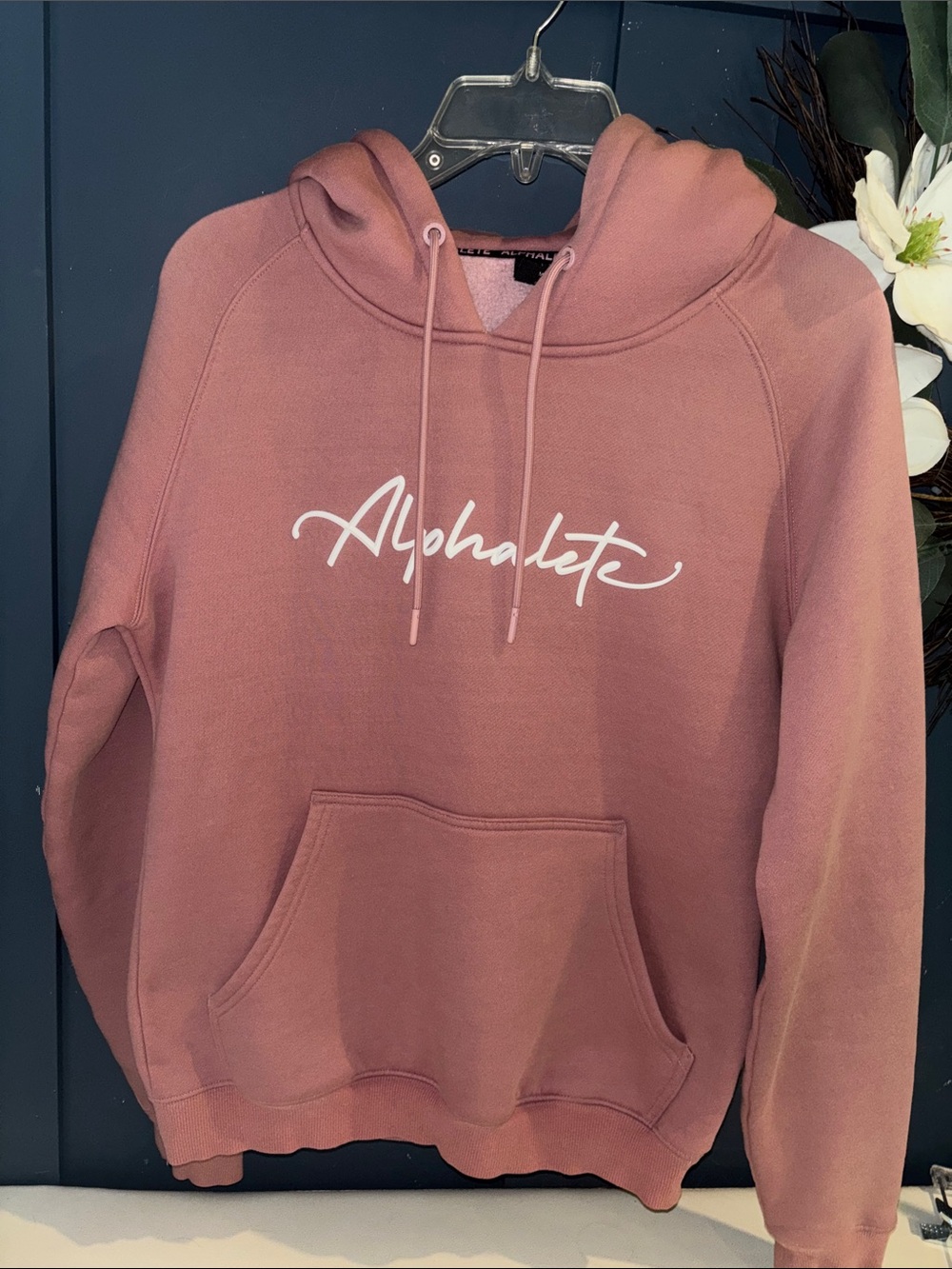 Alphalete Rose Pink Script Pullover Hoodie